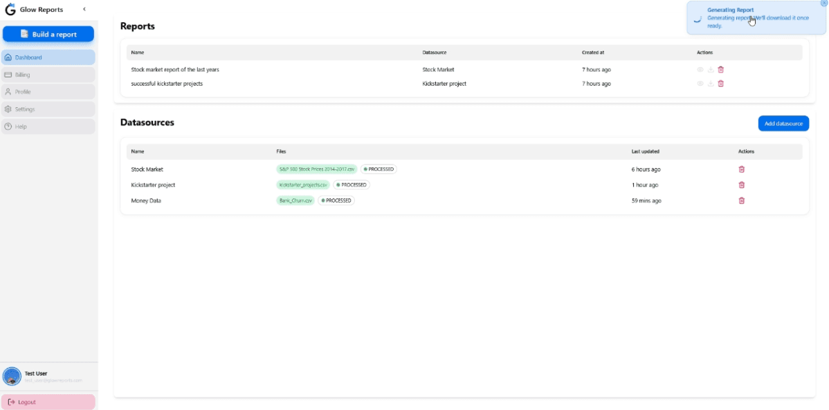 Live preview and instant PDF generation